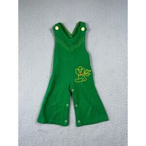 Vintage Crawler Green Jumpsuit Size 18M Teddy Bear Stitch